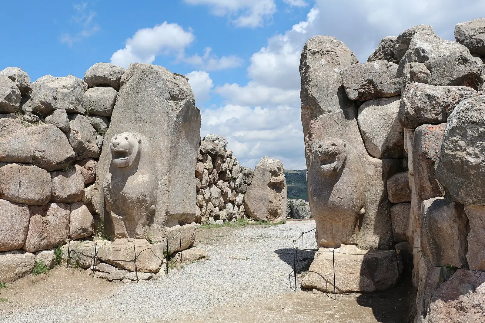 The stone Lion Gate at Hattusa, the Hittite capital on the central Anatolian plateau