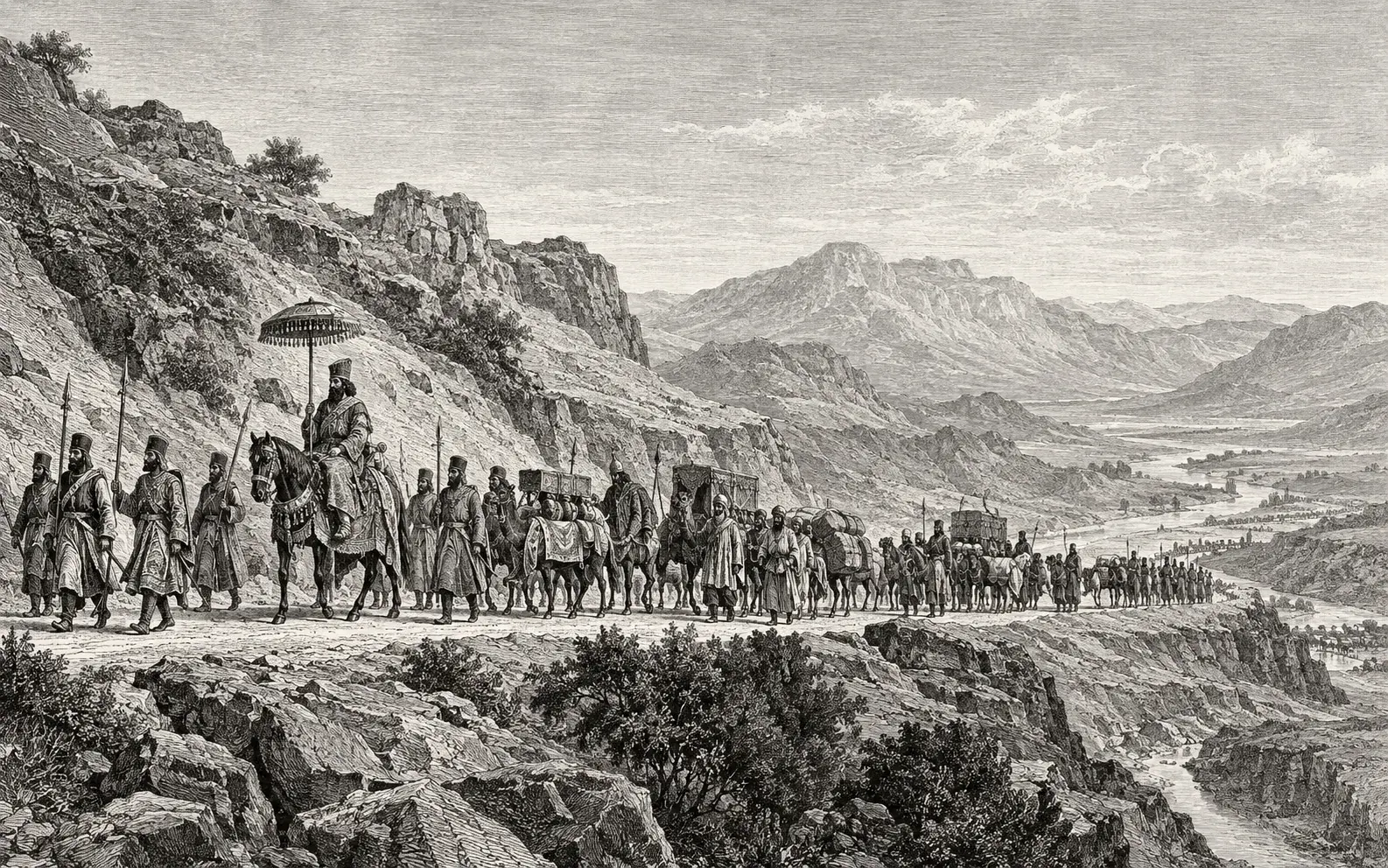 A stretch of the Persian Royal Road crossing open country on the Anatolian plateau