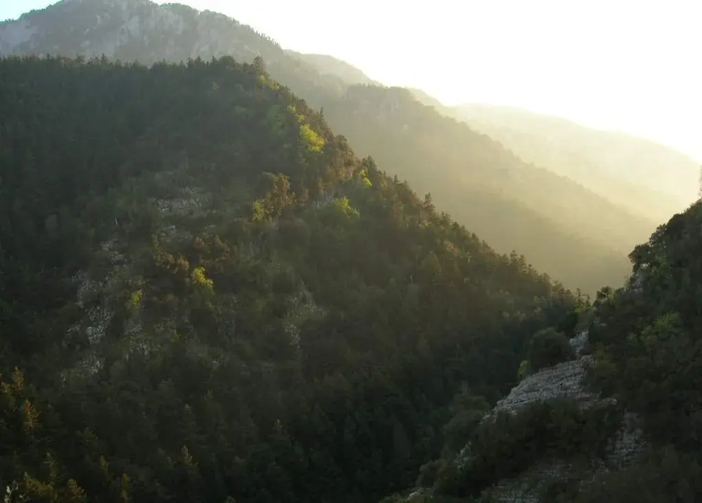 The snow-capped Taygetos range rising above the Messenian plain in the southern Peloponnese