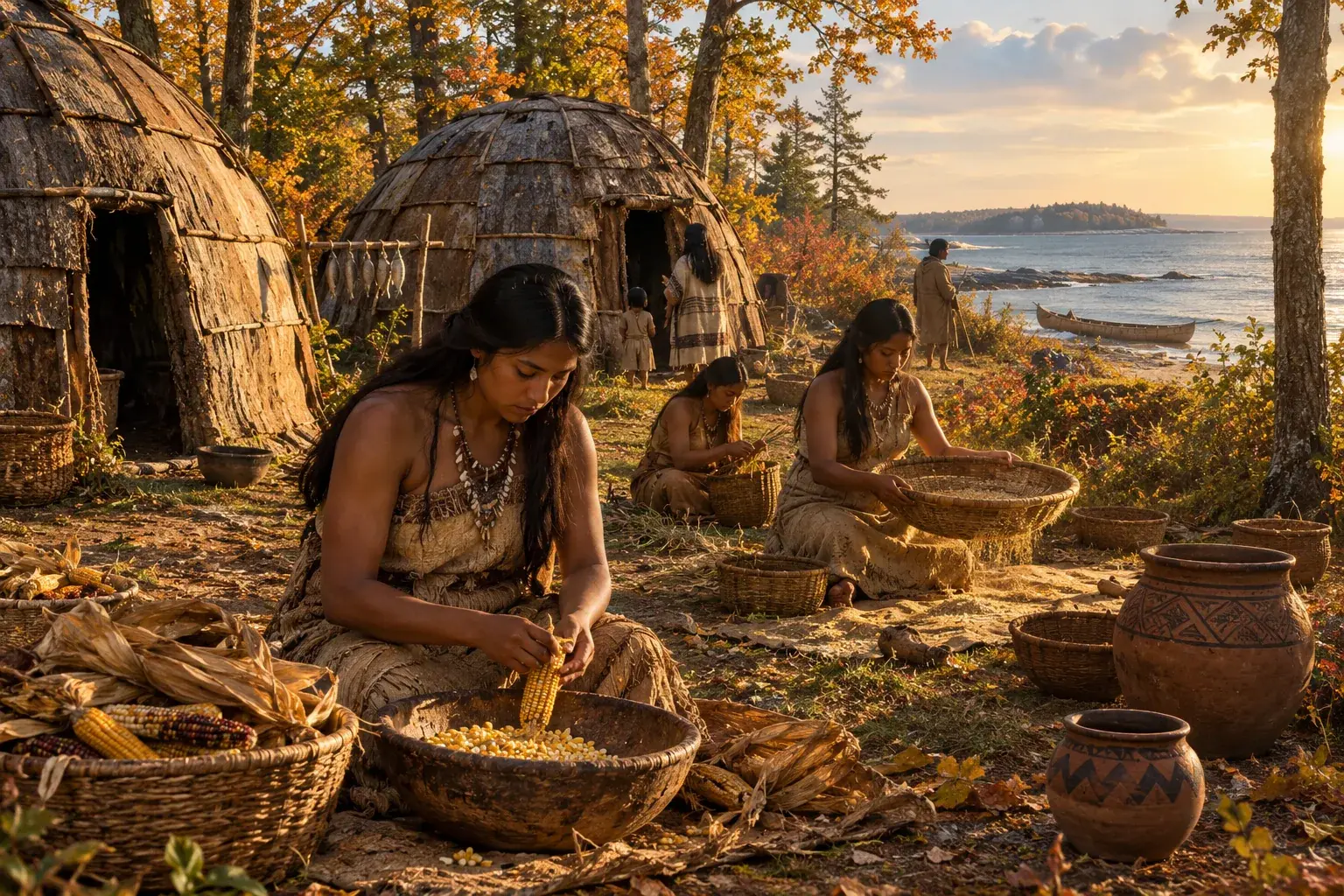A recreated seventeenth-century Wampanoag settlement