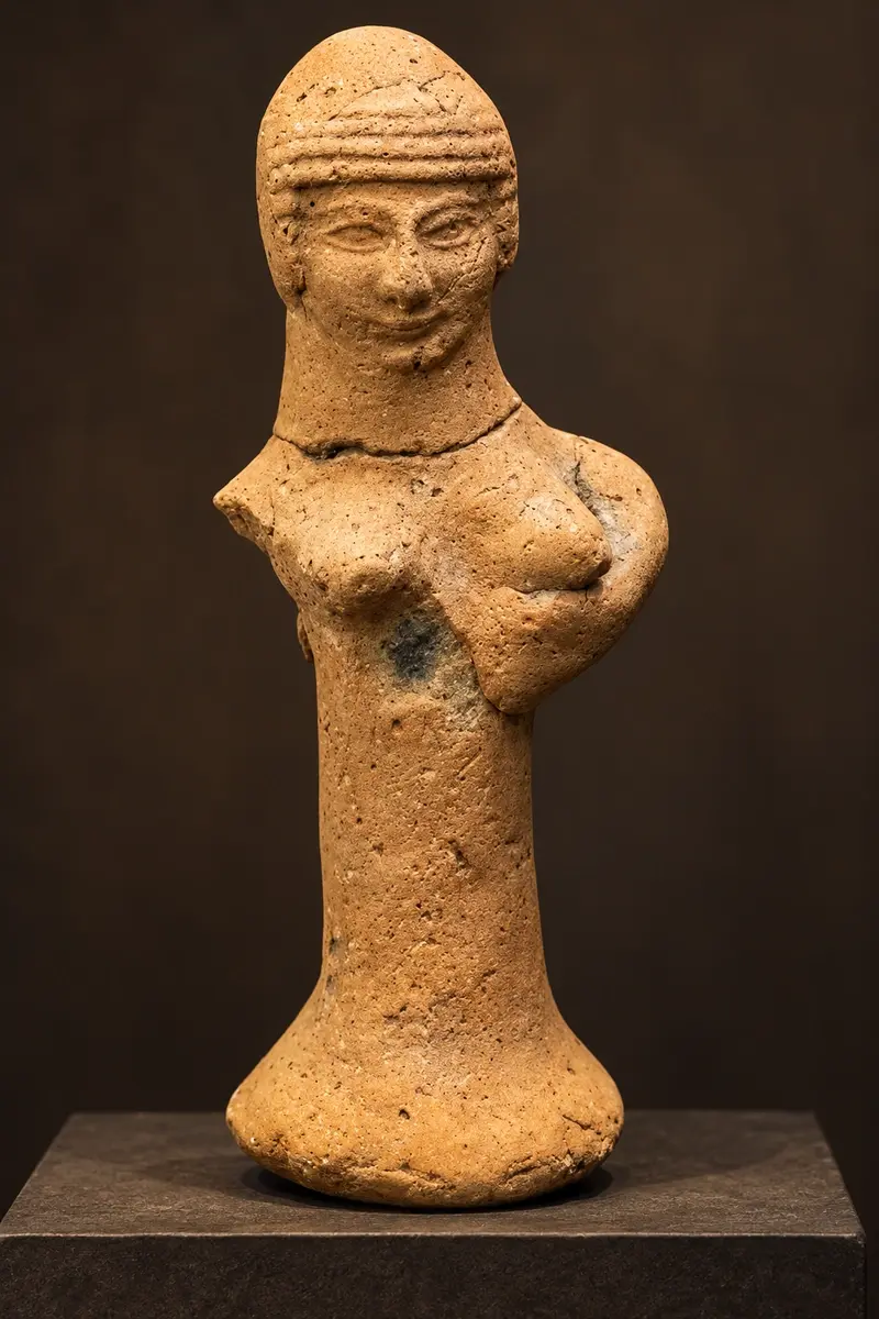 A Judean pillar figurine, a small clay statuette common in Iron Age Israelite and Judean households