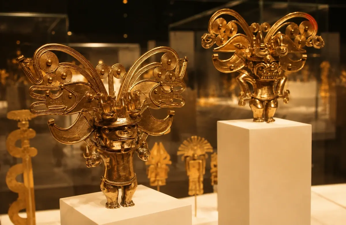 Gold Tairona pectoral figure known as the Bat Man, worn by a chieftain or shaman