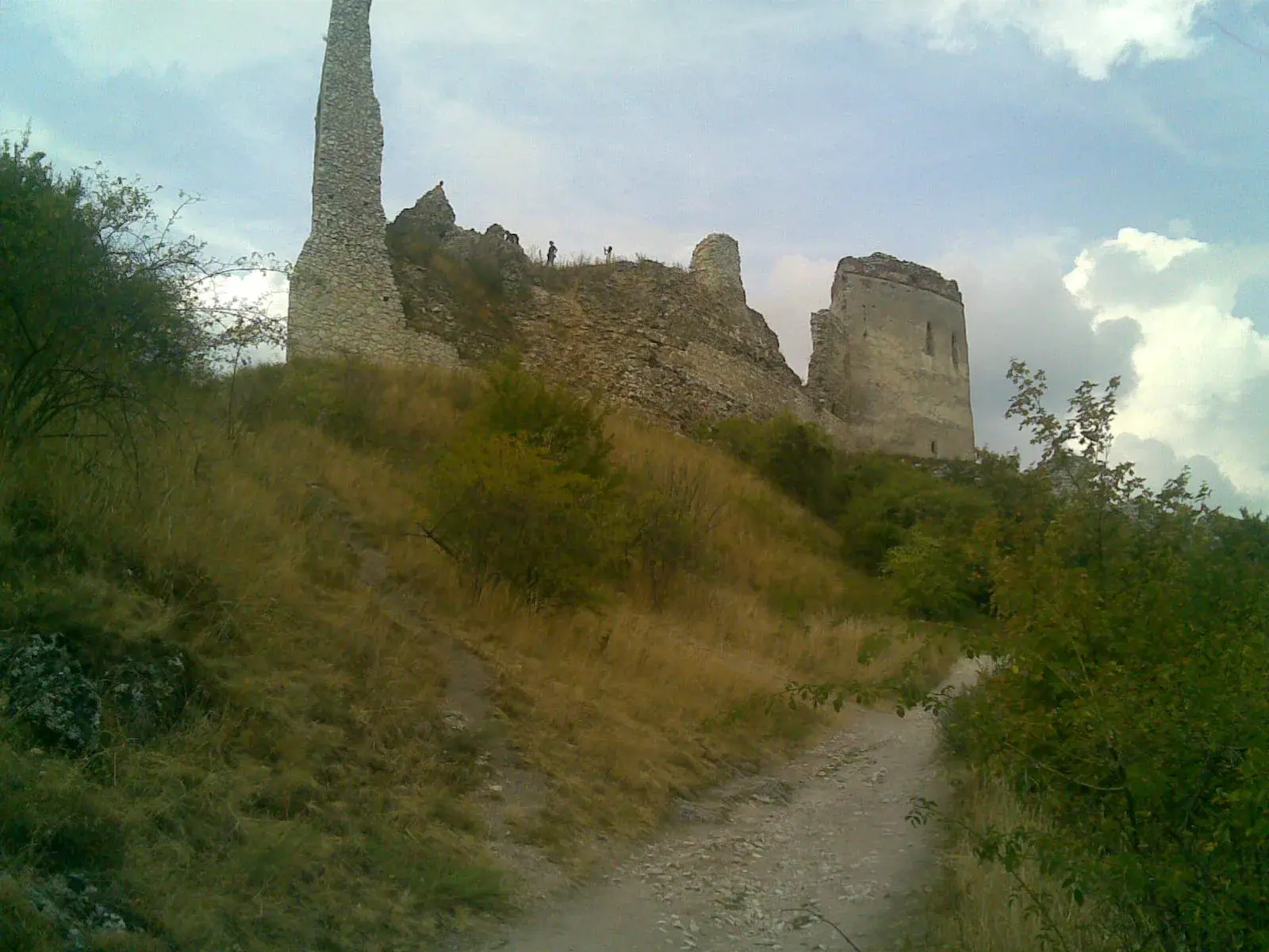 Ruins of Čachtice (Csejte) Castle on its hilltop in the Little Carpathians of western Slovakia