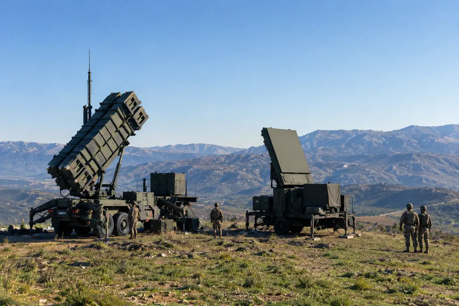 A NATO air defense battery deployed in southern Turkey scanning the sky