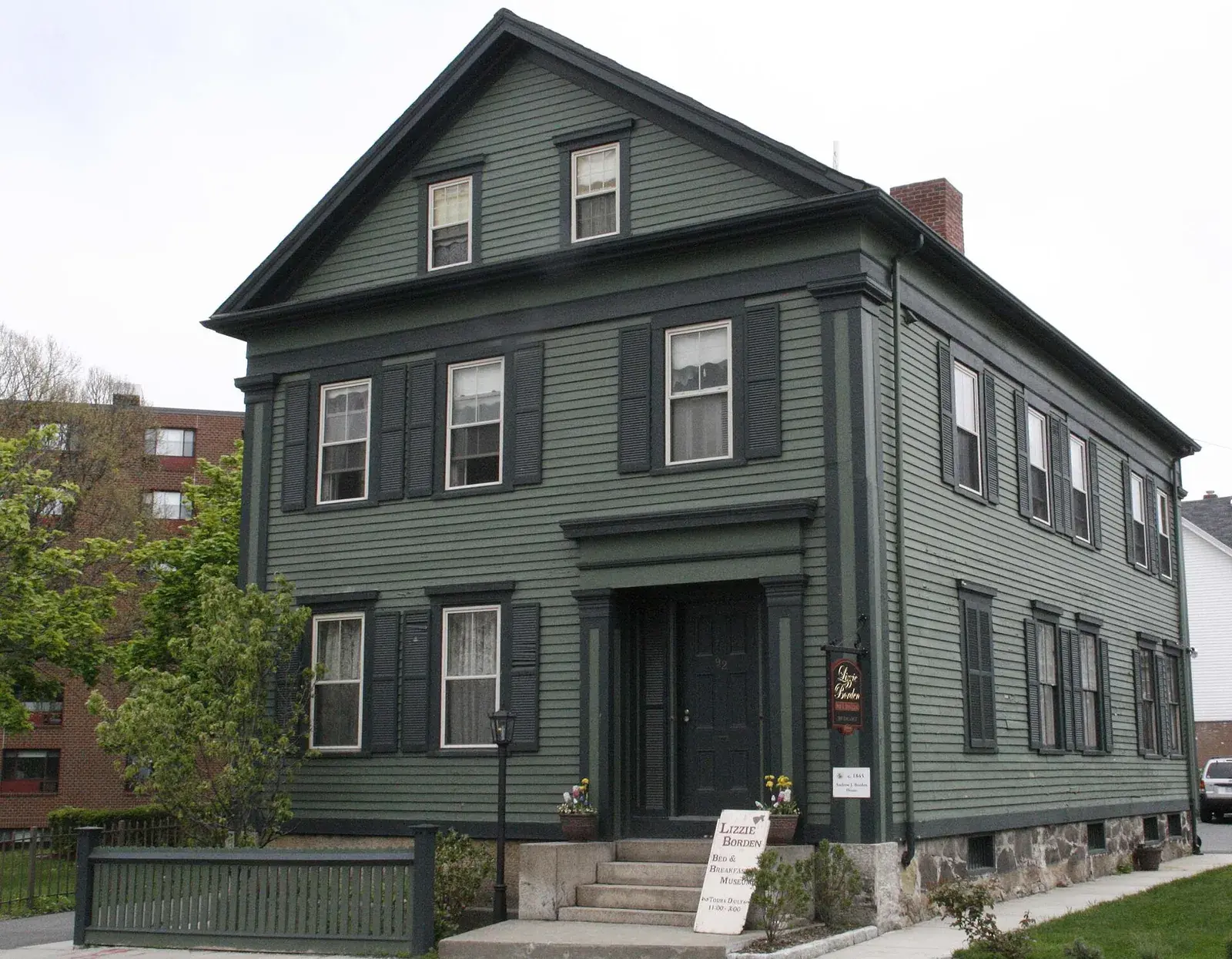 The Borden family's plain clapboard house on Second Street in Fall River, Massachusetts
