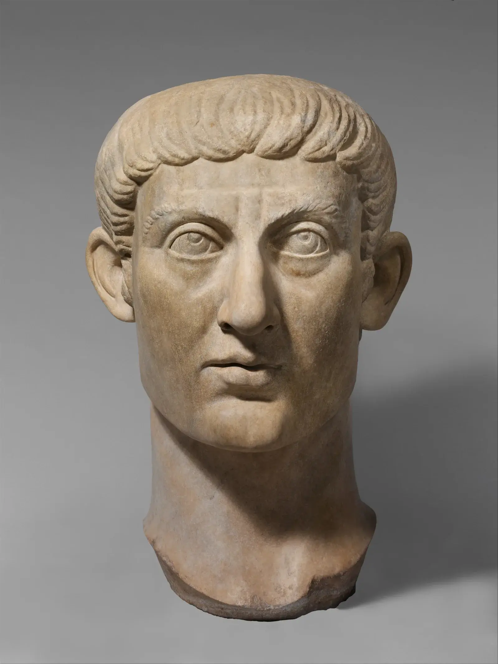 A late Roman marble portrait bust believed to depict the emperor Theodosius I
