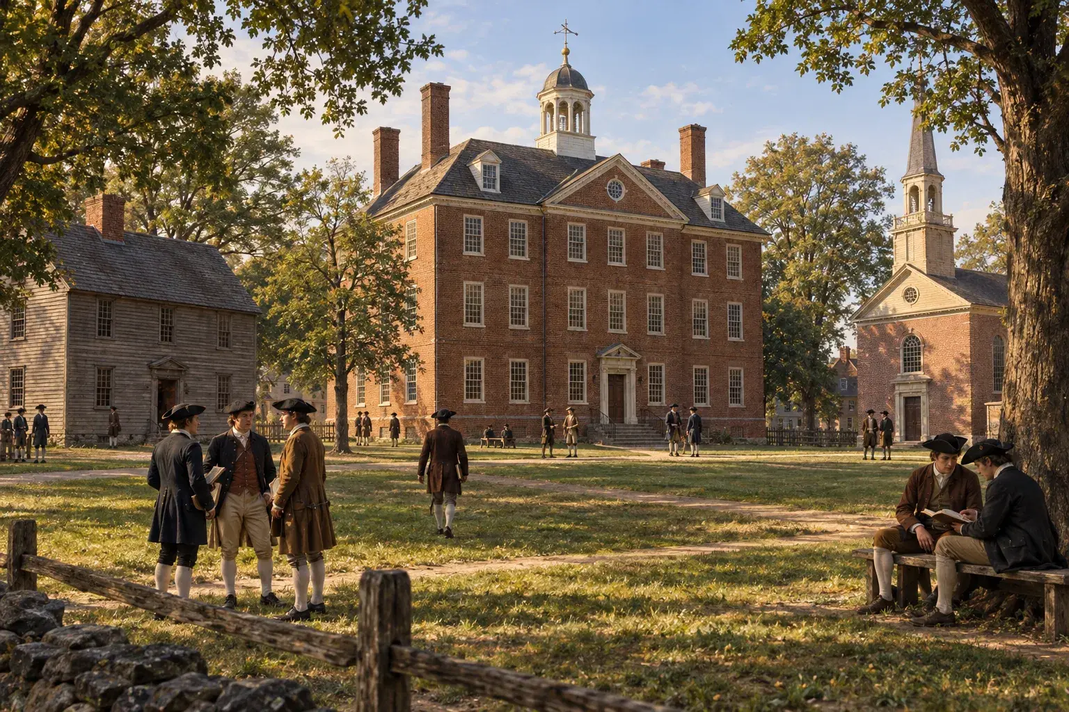 The colonial-era Yale College campus in New Haven, Connecticut, where Nathan Hale studied in the 1770s